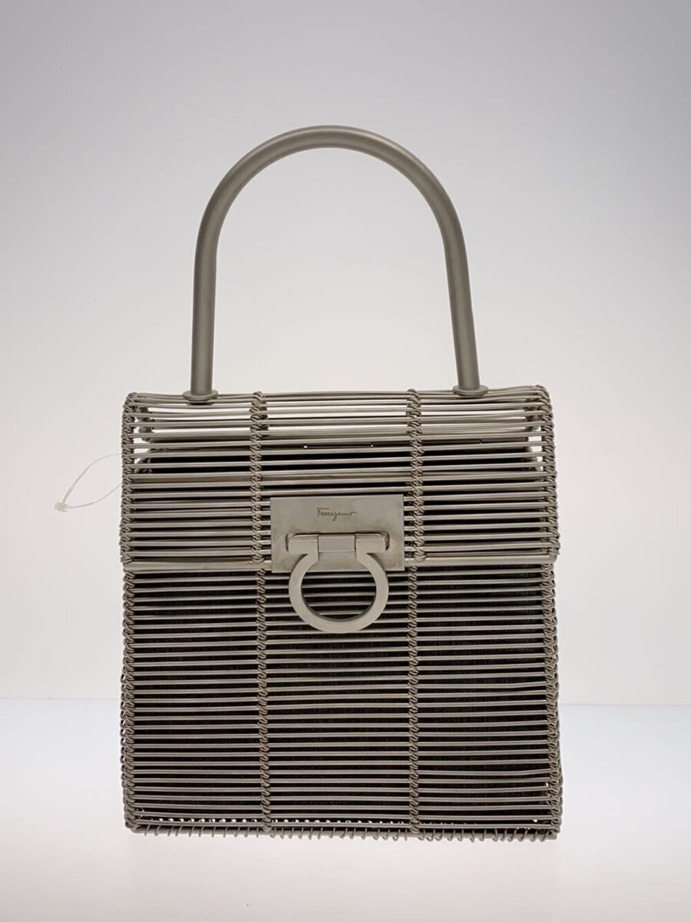 Salvatore Ferragamo Gancini cage top handle bag slatted metal wire